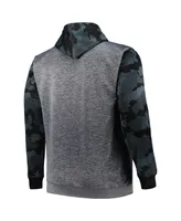 Men's Fanatics Heather Charcoal Carolina Panthers Big and Tall Camo Pullover Hoodie