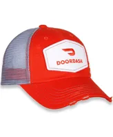 Men's Checkered Flag Sports Orange, Gray Bubba Wallace DoorDash Vintage-Like Patch Snapback Adjustable Hat