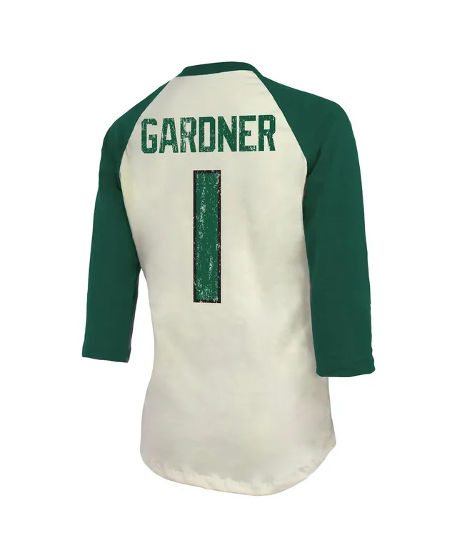 Men's Majestic Threads Ahmad Sauce Gardner Heather Green New York Jets  Player Name & Number Tri-Blend Hoodie T-Shirt