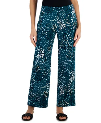 Jm Collection Women's Variation Spots Printed Pull-On Pants, Created for Macy's