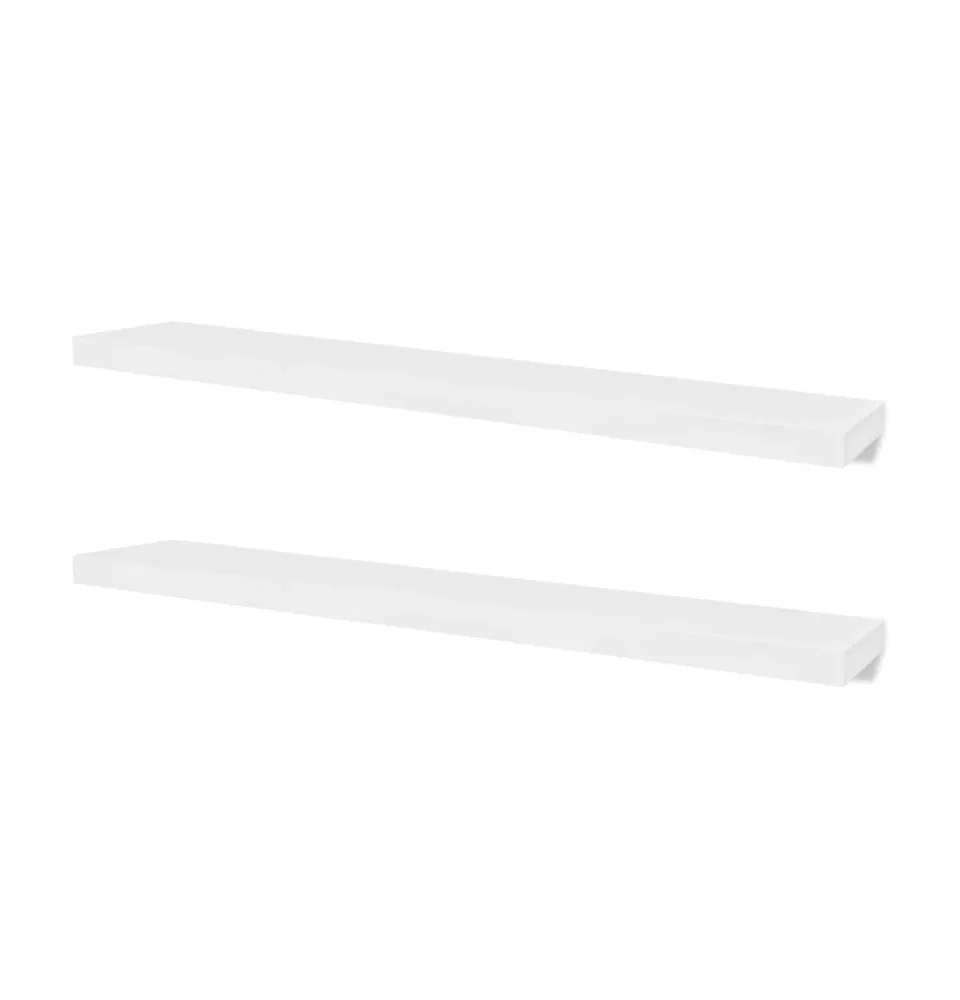 Wall Shelves 4 pcs White 47.2 in x 1.5 in