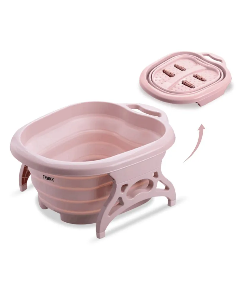 Trakk Foot Spa- Soaking Bath Tub with Rollers- Collapsible- Pink