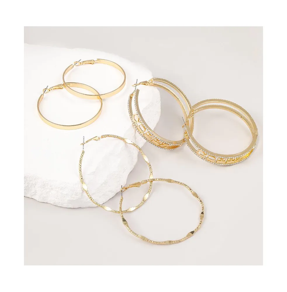 Aaliyah Trio Queen Hoop Earring Set