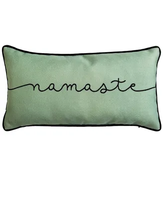 Edie@Home 'Namaste' Embroidered Typography Decorative Pillow, 8" x 16"