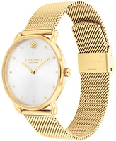 Coach Women's Elliot Gold-Tone Stainless Steel Mesh Bracelet Watch 36mm