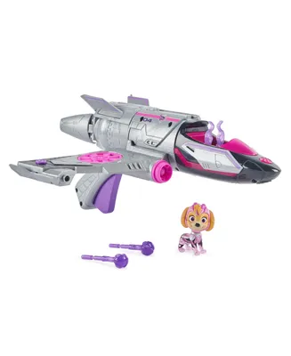 Paw Patrol- The Mighty Movie, Converting Rescue Jet with Skye Mighty Pups Action Figure, Lights and Sounds, Kids Toys for Boys Girls 3 Plus