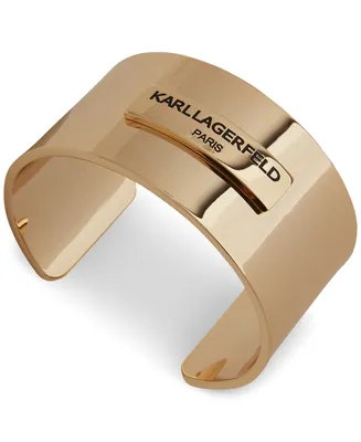 Karl Lagerfeld Paris Women's Gold-Tone Logo Cuff Bracelet