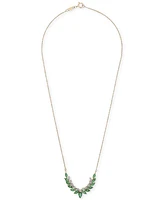 Emerald (2-1/3 ct. t.w.) & Diamond (1/6 ct. t.w.) Fancy 17" Collar Necklace in 14k Gold