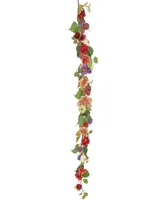 National Tree Company 6' Harvest Serenity Floral and Pumpkins Garland