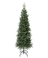 National Tree Company 4.5 ft.Feel-Real Duxbury Light Green Slim Mixed Hinged Tree