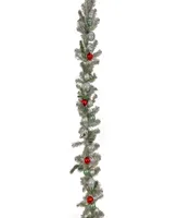 National Tree Company, 9' Trimmed Garland w Led Lights, Battery Operated w Remote Control