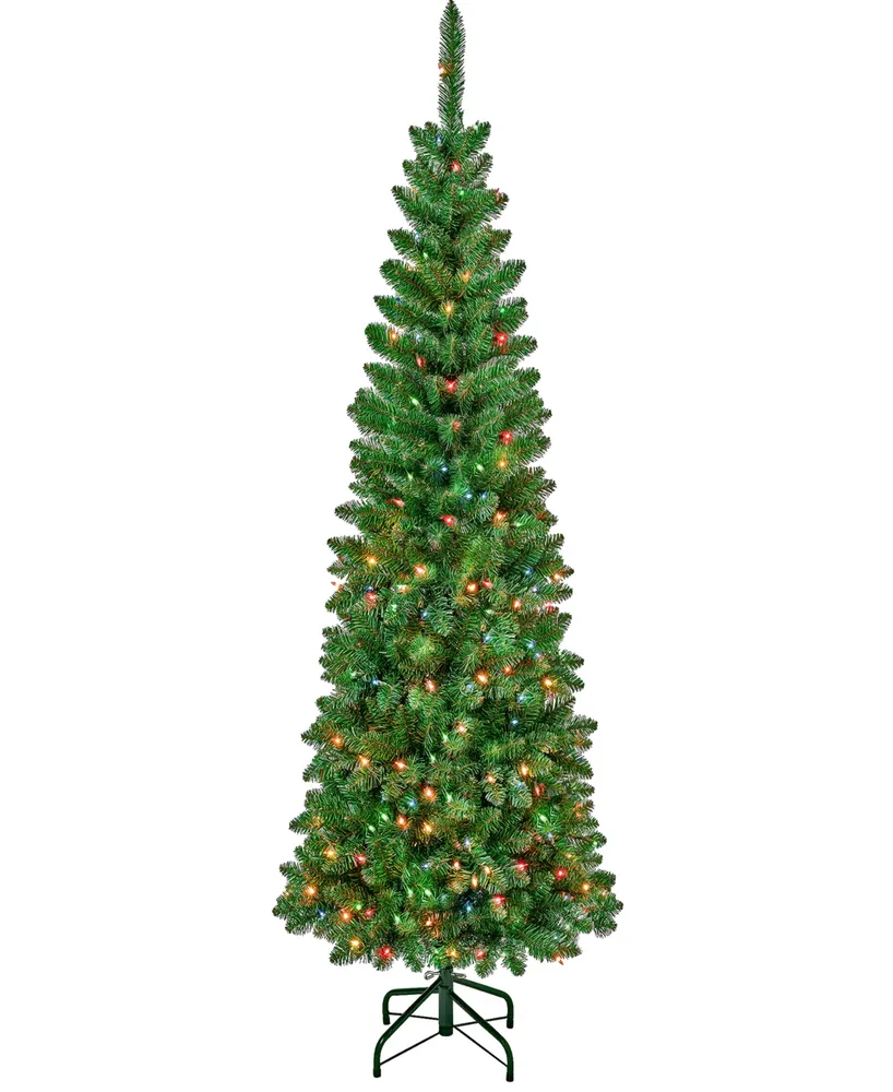 National Tree Company First Traditions 6' Rowan Pencil Slim Tree with Multicolor Lights