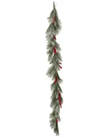 National Tree Company 8' Snowy Pine Berry Plastic Garland