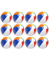 Neliblu 12" Bulk Pack of 12 Classic Inflatable Ball - Pool Toys Party Favors Rainbow Beach Balls - Beach Toys - Party Pack