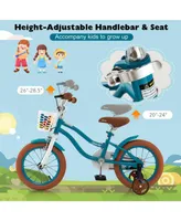 14'' Kids Bicycle with Removable Training Wheels & Basket for 3-5 Years Old
