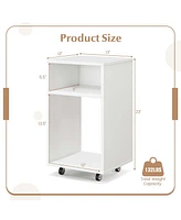 Costway Mobile File Cabinet Wooden Printer Stand Vertical Storage Organizer Home Office