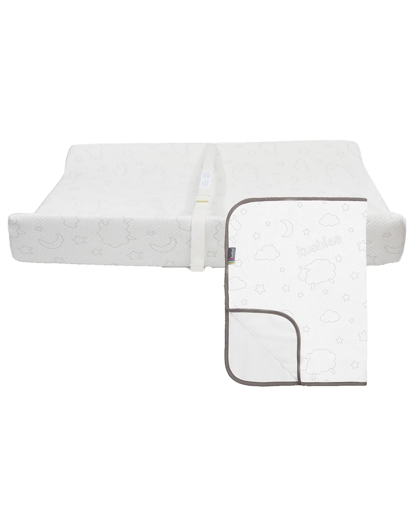 Kushies Baby Boys or Baby Girls Contour Changing Pad with Portable Changing Mat, 2 Piece Set