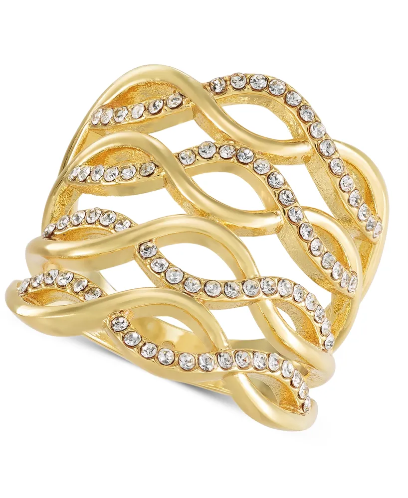 I.n.c. International Concepts Gold-Tone Crystal Hive Ring, Created for Macy's