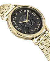 Versace Women's V-Dollar Ion-Plated Gold-Tone Stainless Steel Bracelet Watch 37mm