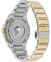 Versace Men's Swiss Chronograph Greca Extreme Two-Tone Stainless Steel Bracelet Watch 45mm