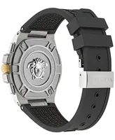 Versace Men's Swiss Chronograph Greca Extreme Black Silicone Strap Watch 45mm