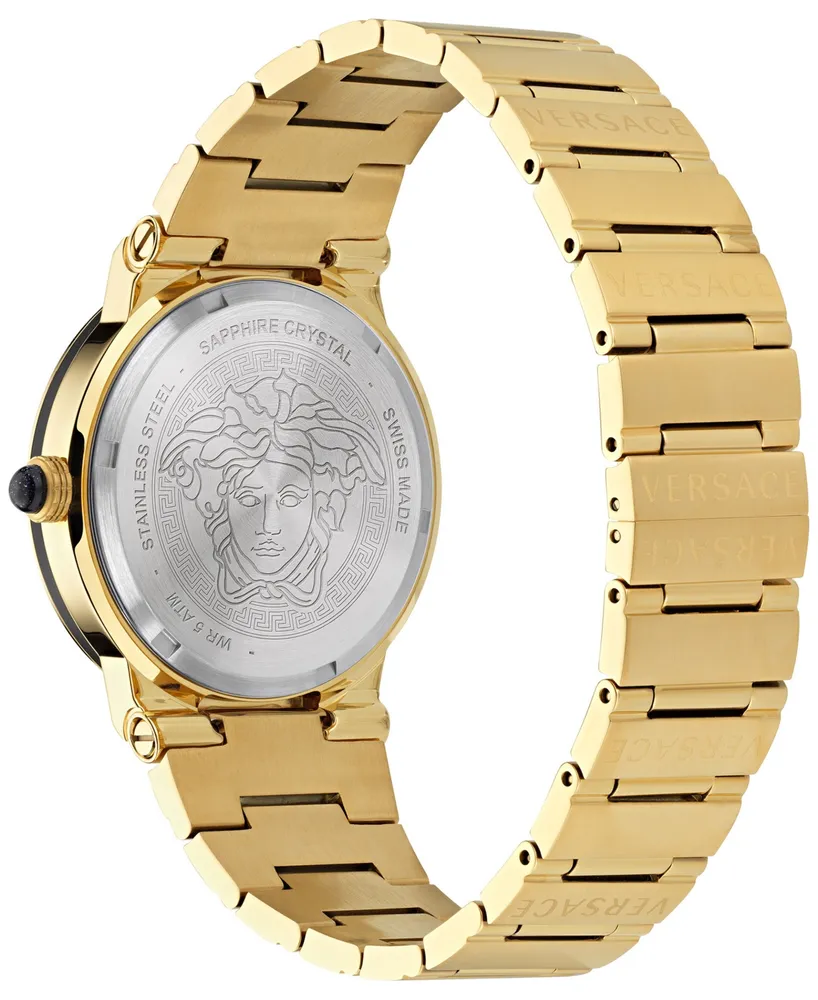 Versace Women's Swiss Greca Logo Gold Ion Plated Stainless Steel Bracelet Watch 38mm