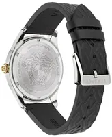 Versace Men's Swiss Greca Time Gmt Leather Strap Watch 41mm