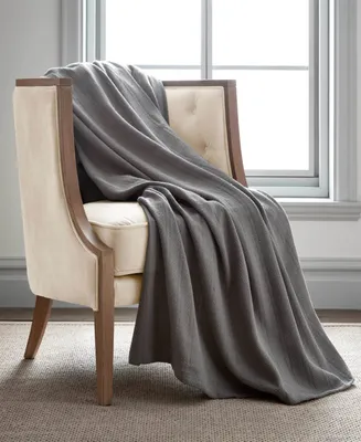 Vellux Cotton Textured Chevron Woven King Blanket