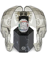 Philipp Plein Men's Automatic The Keleton Black Silicone Strap Watch 44mm