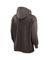 Men's Nike Brown Cleveland Browns 2023 Sideline Performance Hooded Top