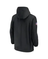 Men's Nike Black Carolina Panthers Sideline Quarter-Zip Hoodie