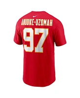 Men's Nike Felix Anudike-Uzomah Red Kansas City Chiefs 2023 Nfl Draft First Round Pick Player Name and Number T-shirt