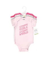 Hudson Baby Baby Girls Cotton Bodysuits, Incredible Me, 3-Pack