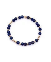 Bowood Lane Non-Tarnishing Gold Filled 4mm Ball and Glass Bead Stretch Bracelet