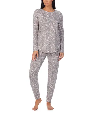 Cuddl Duds Women's Brushed Sweater-Knit Long-Sleeve Pajama Set