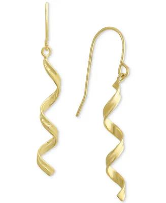 Everlasting Polished Spiral Dangle Drop Earrings in 10k Gold