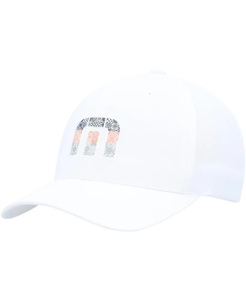 Men's Travis Mathew White Swim with Dolphins Flex Hat