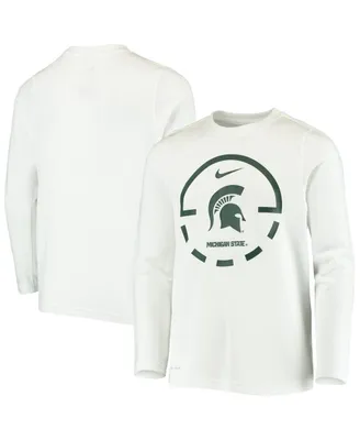 Big Boys Nike White Michigan State Spartans Basketball Legend Performance Long Sleeve T-shirt
