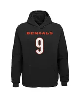 Big Boys Joe Burrow Black Cincinnati Bengals Mainliner Player Name and Number Pullover Hoodie