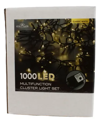 Kurt Adler 1000-Light 33' Cluster Light Set with Classic 3mm Led Bulbs