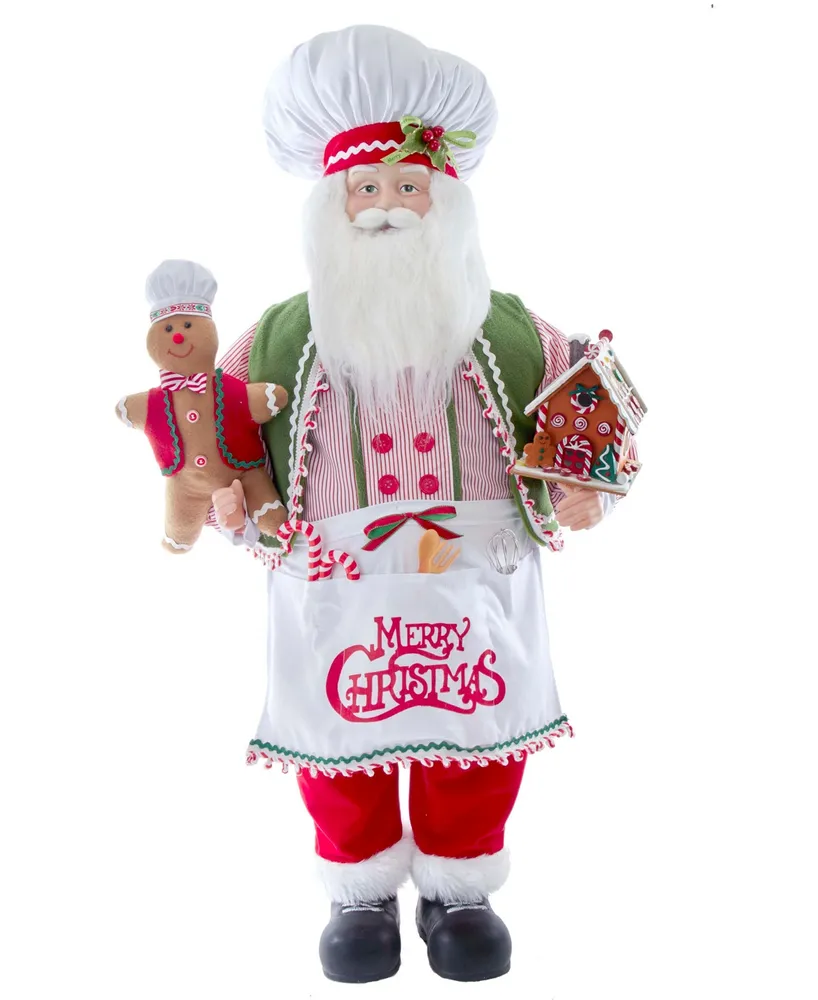 Kurt Adler 40" Christmas Chef Santa with Gingerbread