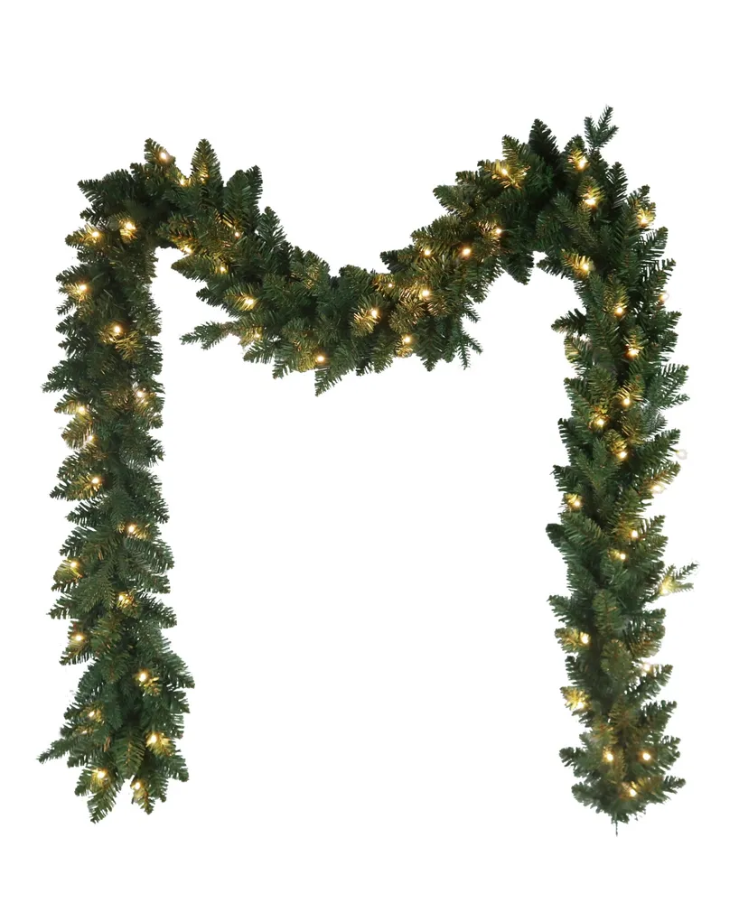 Kurt Adler 9' Pre-Lit Warm Led Jackson Pine Garland