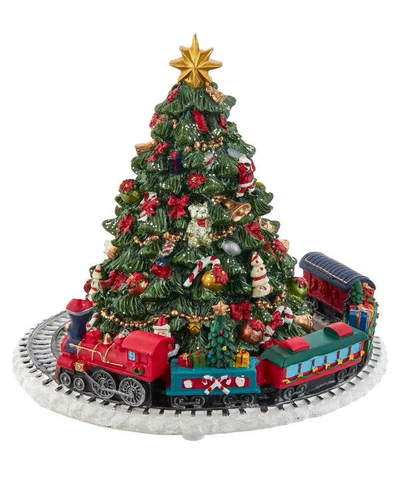 Kurt Adler 6" Christmas Tree with Revolving Train Music Box