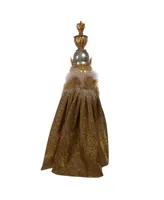 Kurt Adler 17.5" Hollywood Gold-Tone with Fuzzy Cape King Nutcracker