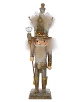 Kurt Adler 16" Hollywood Platinum and Glitter King Nutcracker