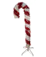 Kurt Adler 4' Pre-Lit Led Tinsel Candy Cane