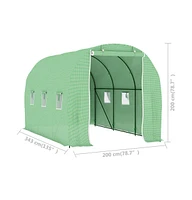 vidaXL Greenhouse 73.8 ft² 11.3'x6.6'x6.6'