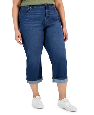 Style & Co Plus Mid-Rise Curvy Capri Jeans, Created for Macy's