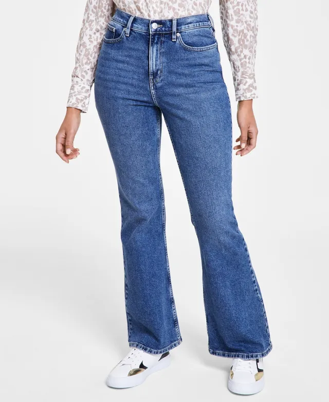 Calvin Klein Jeans Petite High-Rise Wide-Leg Denim Jeans - Macy's