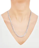 Curb Link 22" Chain Necklace (7mm) in Sterling Silver